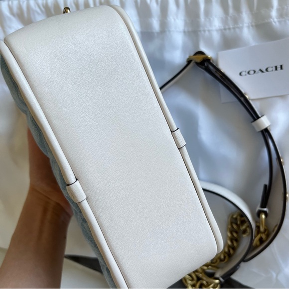 Coach Light Blue Quilted Denim Camera Crossbody with Gold Hardware - Picture 5 of 5